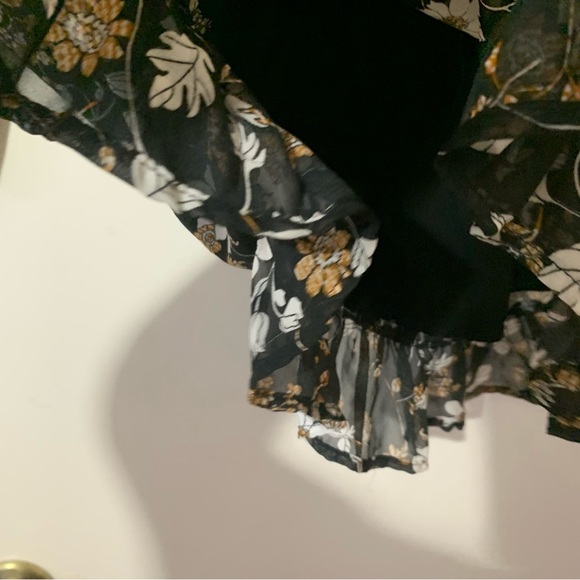 Paper Crane Floral Long Sleeve High Neck Ruffle Dress - Picture 8 of 13